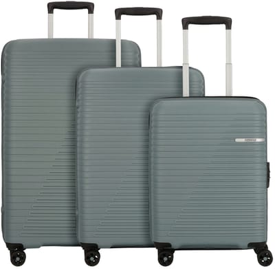 American Tourister Liftoff 4 wielen Kofferset 3-delig met uitbreidingsplooi - Harde bagage - TSA slot - charcoal grey