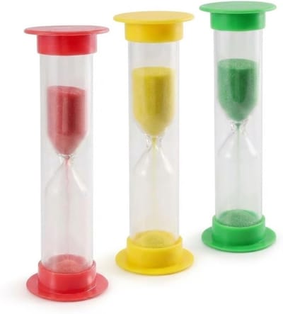 Set van 3 zandlopers in verschillende kleuren - Tijdmeter voor 1 min, 30 sec en 10 sec - Perfect voor spelletjes en timingactiviteiten