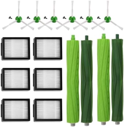 Total Accessoireset voor Roomba E5 / i7 Large Pack voor E5 E6 i7 i7+ met 6 zijborstels, 6 filters, 2 centrale rollen.
