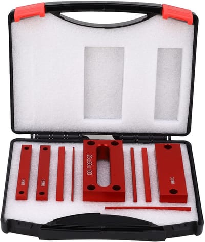 Allecto - Hoogtemaatblok - Aluminium Metrische Eindmaten - Houtbewerking Accessoire - 9 Stks Setup Bars - Precisie Meetblok - Geschikt voor Tafelzaag