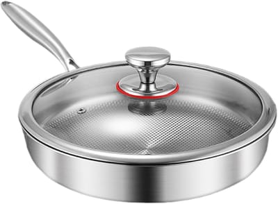 Koekenpan met deksel - Gecoate braadpan - Thuis koken - Geschikt voor inductie - 28 cm