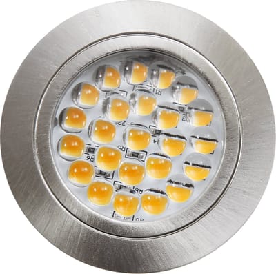 Inbouwspots LED IP20 ''LM-24'' - Inbouwspot geschikt voor binnen - plafondlamp 3000K Ø65MM - Armatuur met met LED lamp Helder 190 lm - Zilver