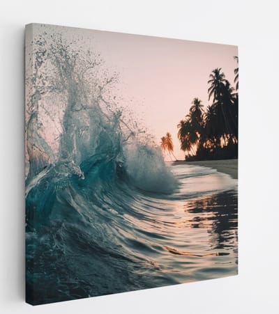 Saammp Canvas Schilderij - Golfen- Landschap - Natuur - 20x20 - Foto op canvas - Wanddecoratie - Muurdecoratie Woonkamer - Slaapkamer decoratie - Canvas Print