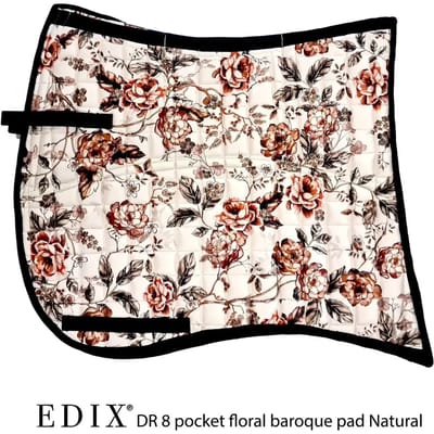 8 pocket bloemen dressuurdeken voor paarden Edix Saddles