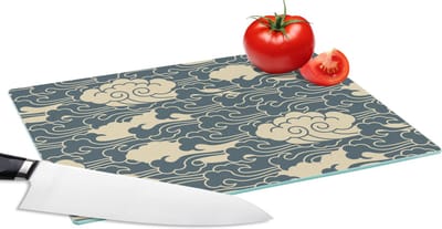 Glazen Snijplank - 28x20 - Design - Noors - Wolken - Snijplanken Glas