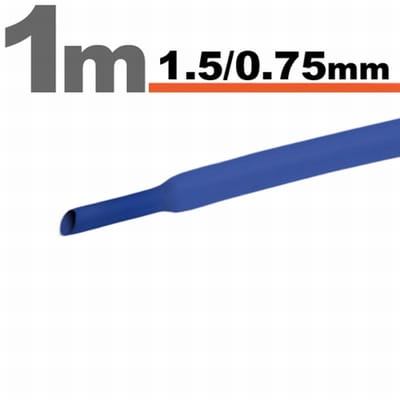 20× 1 Meter Krimpkous Blauw 1,5 / 0,75 mm – 20 Stukken Van 1 Meter – Warmtekrimpbuis Voor Isolatie En Kabelbescherming – Geschikt Voor Elektrische Installaties En Reparaties [11019K]