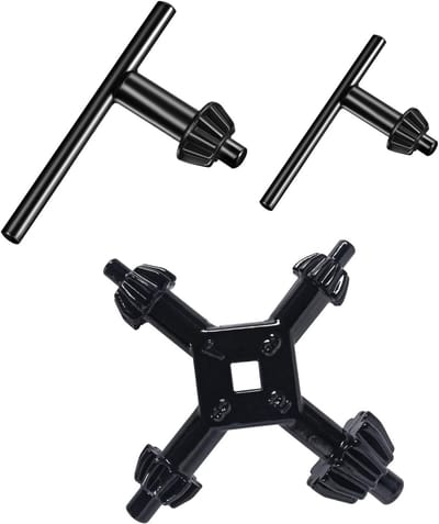 3-delige Chuck Sleutel Set, 4-in-1 Sleutel voor Boormachines, Hoogwaardige Stalen Sleutels, Onmisbare Gereedschappen voor Klussen en Thuisgebruik