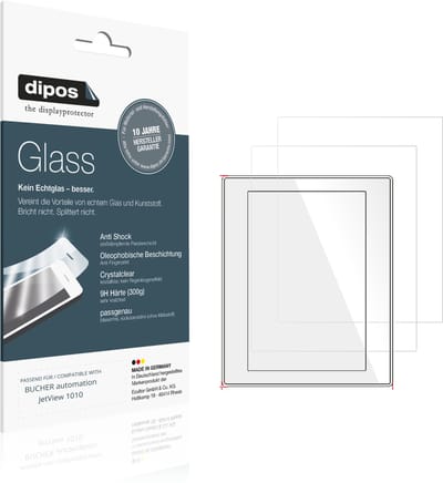 dipos – 2x Pantserfolie geschikt voor BUCHER automation JetView 1010 | 9H Screenprotector