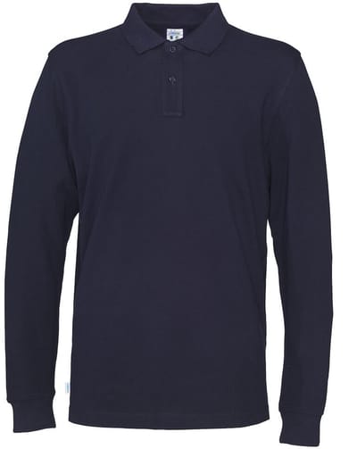 Cottover POLO PIQUE LONG SLEEVE MAN - GOTS GECERTIFICEERD 141018 - Marine - 3XL