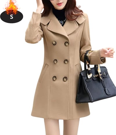 Livano Mantel Dames - Tussenmantel - Jas - Mantelpakje - Trenchcoat - Overjas - Overcoat - Winter - Khaki - S