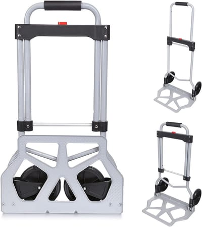 Inklapbare Steekwagen Aluminium met Telescoopsteel en 110 kg Draagvermogen