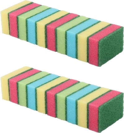 Dirt Devil schuursponsjes - 20x - gekleurd - huishoud/schoonmaak/afwas
