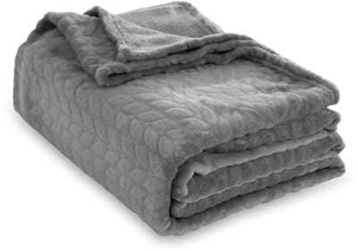 Zachte en Warme Deken voor Bank of Bed - Ideaal voor Tieners en Volwassenen, Inclusief Makkelijk Schoon te Maken Plaid, Pluche Deken Geschikt voor Alle Seizoenen (150x200cm, Lichtgrijs)