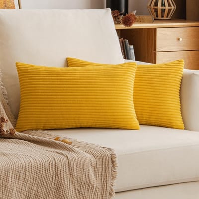 Dailygoods- Sierkussensloop 30x50 cm - Corduroy - Decoratieve Kussenhoes - Zacht Materiaal - Onzichtbare Ritssluiting - 2 Stuks