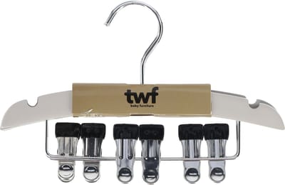TWF Kledinghanger Met Clips - 3 Stuks - Hout Clay