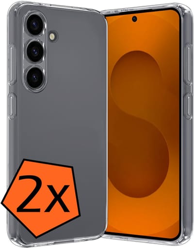 Hoes - 2 Stuks - Geschikt voor Samsung Galaxy S25 FE - Sterk & Shockproof - Case Siliconen - Back Cover - Telefoon Hoes - Transparant