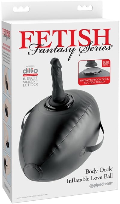 Pipedream Fetish Fantasy Series Body Dock opblaasbaar Love bal Seksapparaat - Zwart