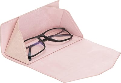 Opvouwbare brillenkoker van echt leer met magnetische sluiting voor zonnebrillen en brillen