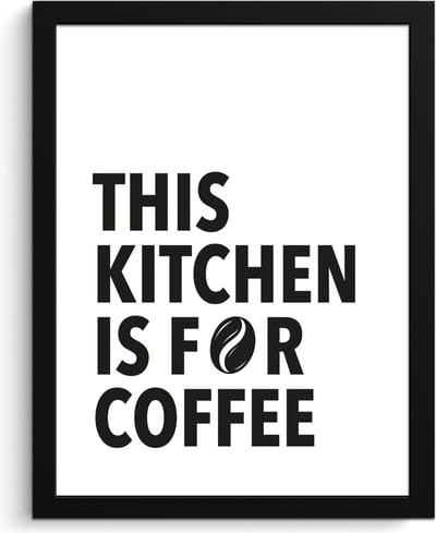 Fotolijst inclusief poster - Posterlijst 30x40 cm - Posters - Quotes - Koffie - Bonen - Modern - Foto in lijst - Keuken decoratie muur - Wanddecoratie accessoires - Muurdecoratie - Schilderijen