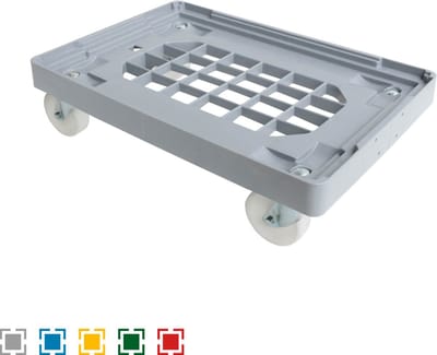 Alpac Transportroller - Rolplateau - Voor bakken en kratten - 600 x 400 x 180 mm - Grijs