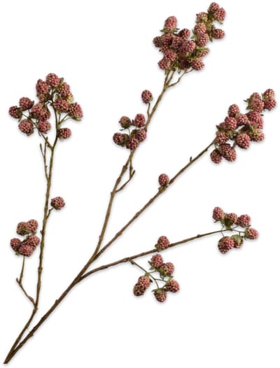 Silk-ka Kunstbloem-Zijden Bloem-Fruittak Bramen Zijde Zalm-Roze 107cm