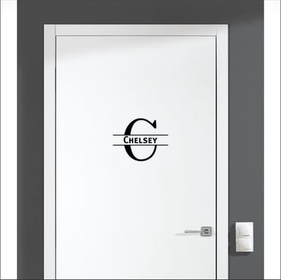 Deursticker Met Naam -  Chelsey - Zwart
