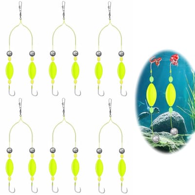 Dailygoods- Vishaken Set van 6 - Dubbele Haken - Bodemvissen - Karpers - Visgerief - Hoogwaardige Materialen - Visgerei