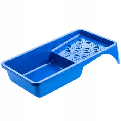 KADAX Verfbakje, kunststof verfschaal, schilder lakschaal voor muurverf, verfbak met klein handvat, schilderaccessoires, lakbak, schilderbenodigdheden, verfschaal (1, blauw)