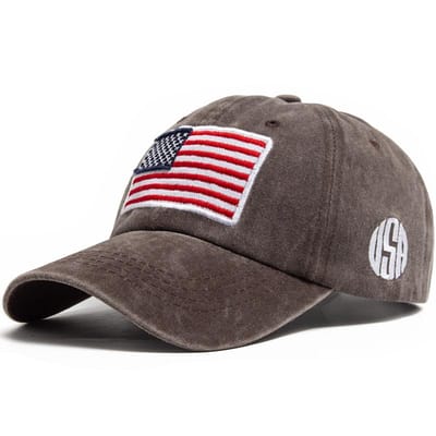 Vlag van de VS Heren Baseballpet Retro Borduurwerk Gewassen Katoen Dad Hats Mode Dames Hip Hop Petten Zomer Buiten Zonneklep Pet Adjustable gray