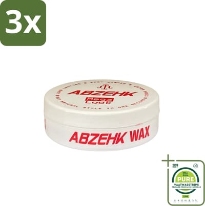3 x Abzehk - Hair Wax - Red Mega Look - Glanzende Styling & Krachtige Hold - 150ml - Grootverpakking - Haarwax - Stylingwax - Mega Hold - Glans - Mannenhaar
