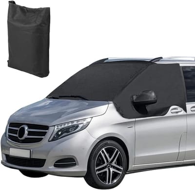 Famanu - Voorruitbeschermhoes voor Mercedes Vito, 600D waterdichte Oxford-stof, bescherming tegen sneeuw, ijs en zon – Zwart