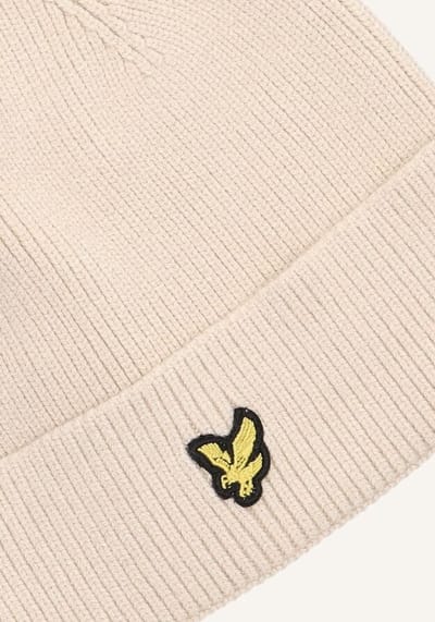 Lyle & Scott Beanie Mutsen Jongens - Creme - Maat ONESIZE