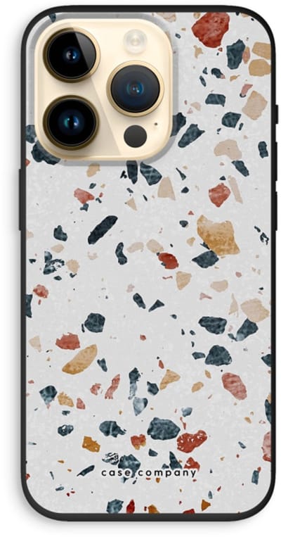 Case Company® - Hoesje geschikt voor iPhone 14 Pro hoesje - Terrazzo N°4 - Biologisch Afbreekbaar Telefoonhoesje - Bescherming alle Kanten en Schermrand