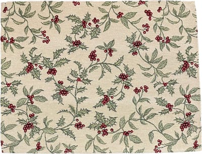 Placemat - luxe gobelinstof - Christmas Berries - All over - Kerst - 45x40 cm