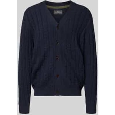 Fynch-Hatton Vest Buttoned Cardigan Soft Cable Knit Navy / male