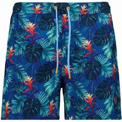 Ragman Swim Short Bold Floral Leaves Pattern Blauw-Multi / male