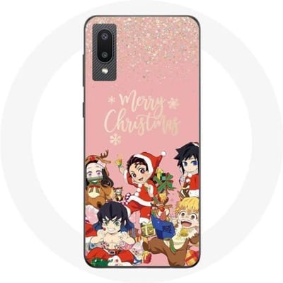 Coque pour Samsung Galaxy A02 Demon slayer merry christmas affiche Anime Manga