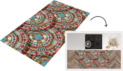 Keukenloper - Loper keuken - Tegel - Azteken - Cirkels - Patronen - 120x60 cm - Keukenloper vinyl