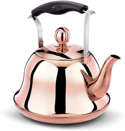 Theeketel Fluitketel - Waterketel RVS - Snel Water Koken - Geschikt Voor Alle Fornuizen - 5 Liter - Roségoud