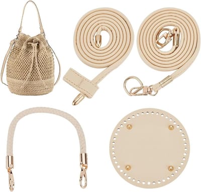 DIY Handtas Maaksets voor Handgemaakte Haak- en Brei-tassen met PU Leren Schouderband en Accessoires