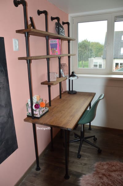 Design85 Kinderbureau stoer 100cm x 60cm Bruin Kleur 1 Stuk