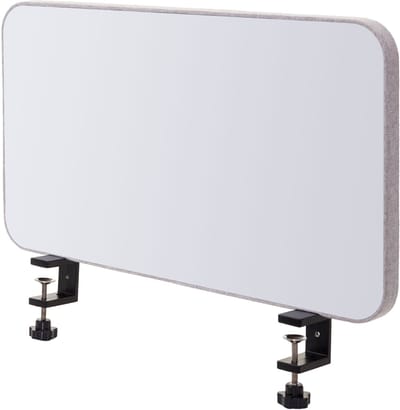 Bureau whiteboard MCW-G74, kantoor privacy scherm partitie bureau magneetbord prikbord, stof/textiel ~ 60x35cm grijs