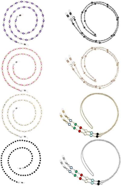 Metalen Brilkettingen - Brilkoord Ketting - Bril Dragen - Verstelbare Lengte - 8 Stuks - Zilverkleurig