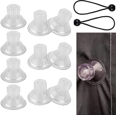 Unyqoos® Set van 10 veelzijdige zuignappen met elastieken voor diverse toepassingen