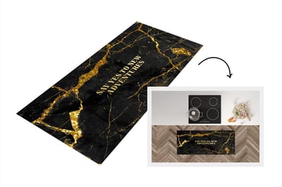 Keukenloper - Loper keuken - Avontuur - Goud - Glitter - Marmer - 120x50 cm - Keukenloper vinyl