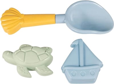 Zandspeelgoed Set - Strand Speelgoed - Zandkasteel Bouwen - Ontworpen voor kleine handen - 3-delig - Blauw Groen