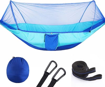 Draagbare Hangmat - Dubbele Nylon - Buiten Ontspannen - Met Klamboe - 290x140 Cm - A