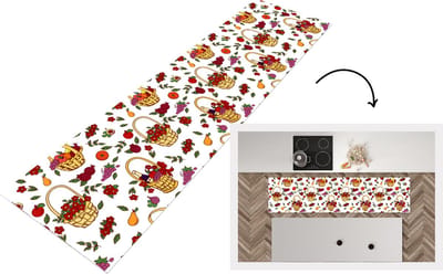 Keukenloper - Loper keuken - Mand - Fruit - Patronen - 200x50 cm - Keukenloper vinyl