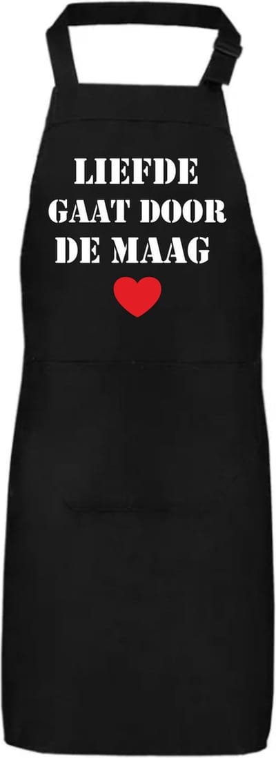 Schort Liefde gaat door de maag | Moederdag | Moederdag cadeautje | Zwart