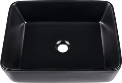TRAVESIA - Wastafel - Zwart - 49 x 38 cm - Keramiek